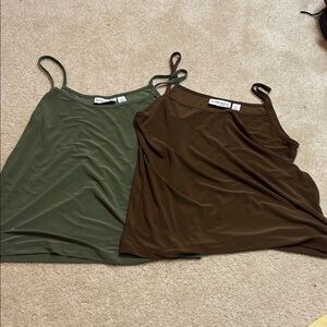 Attitudes by Renee Olive and Chocolate Camisole Tops